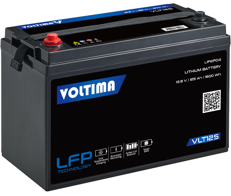 VOLTIMA VLT125 12V LiFePO4 Lithium Versorgungsbatterie 125Ah mit App