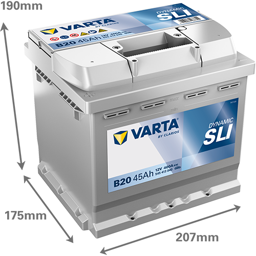 Varta B20 Dynamic SLI 545 413 040 Autobatterie 45Ah (Black Dynamic) – Bild 3