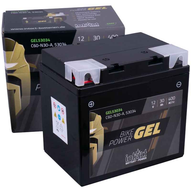 Intact GEL53034 Bike-Power GEL 30Ah Motorradbatterie (DIN 53034) C60-N30-A – Bild 2