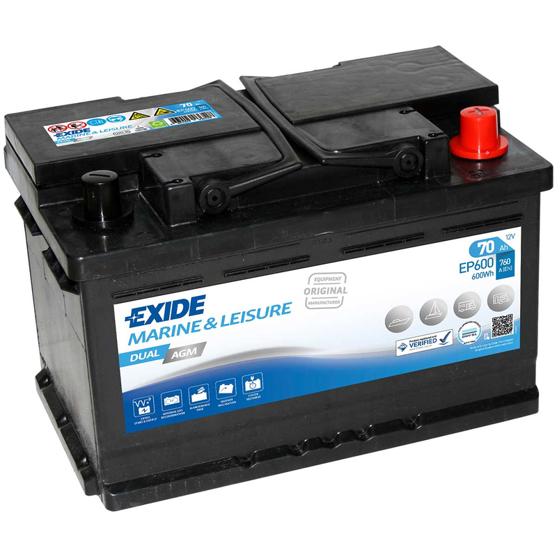 Exide-EP600-Dual-AGM-70Ah-Batterie
