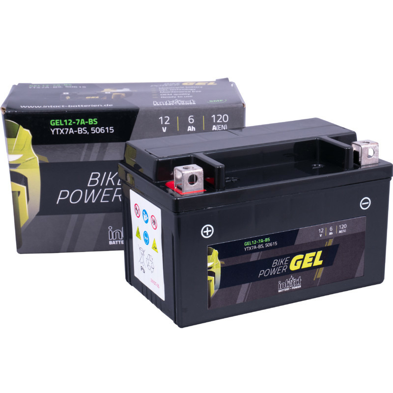 Intact GEL12-7A-BS Bike-Power GEL 6Ah Motorradbatterie (DIN 50615) YTX7A-BS – Bild 2