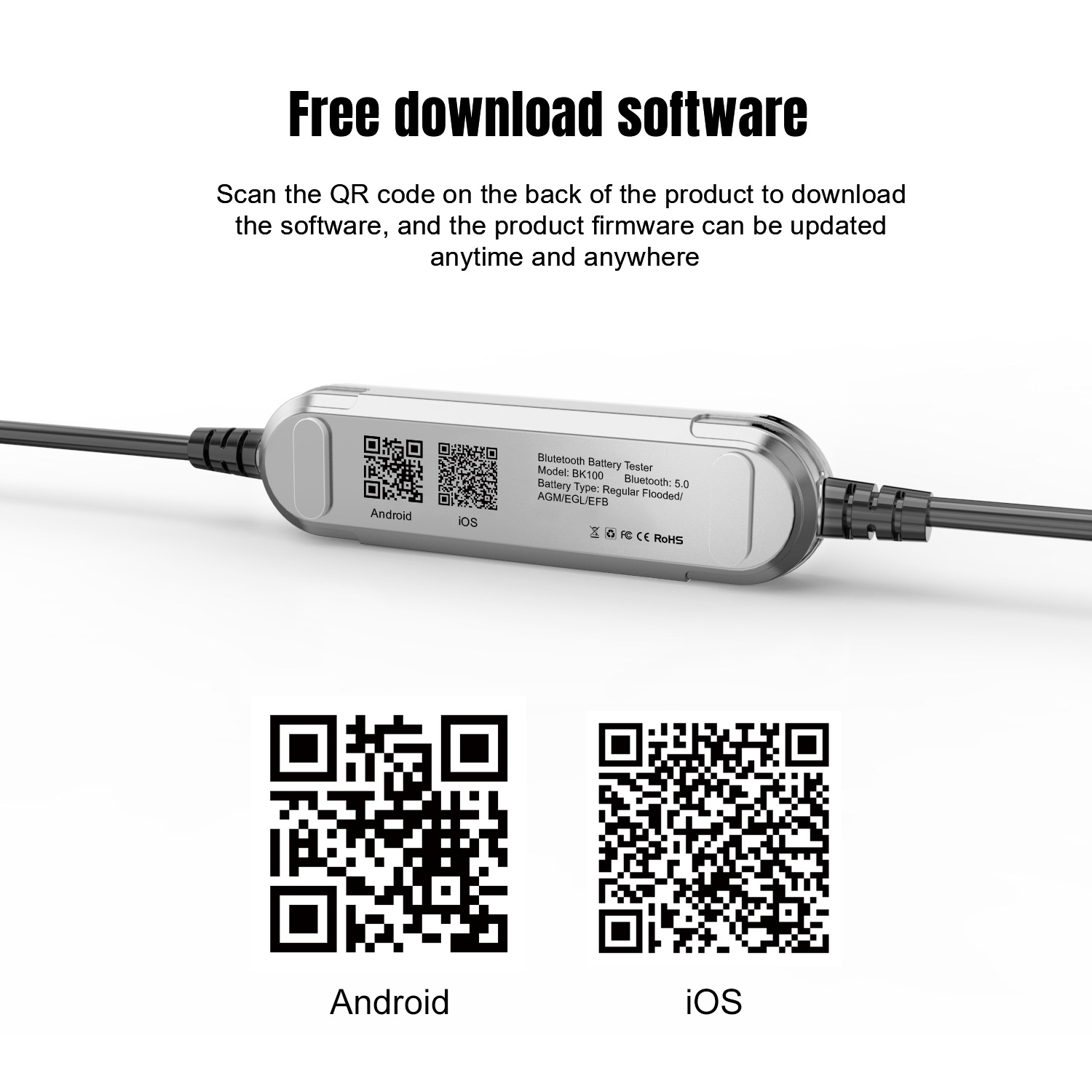 Bluetooth Batterietester für Auto & Motorrad KONNWEI BK100 6V/12V – Bild 4
