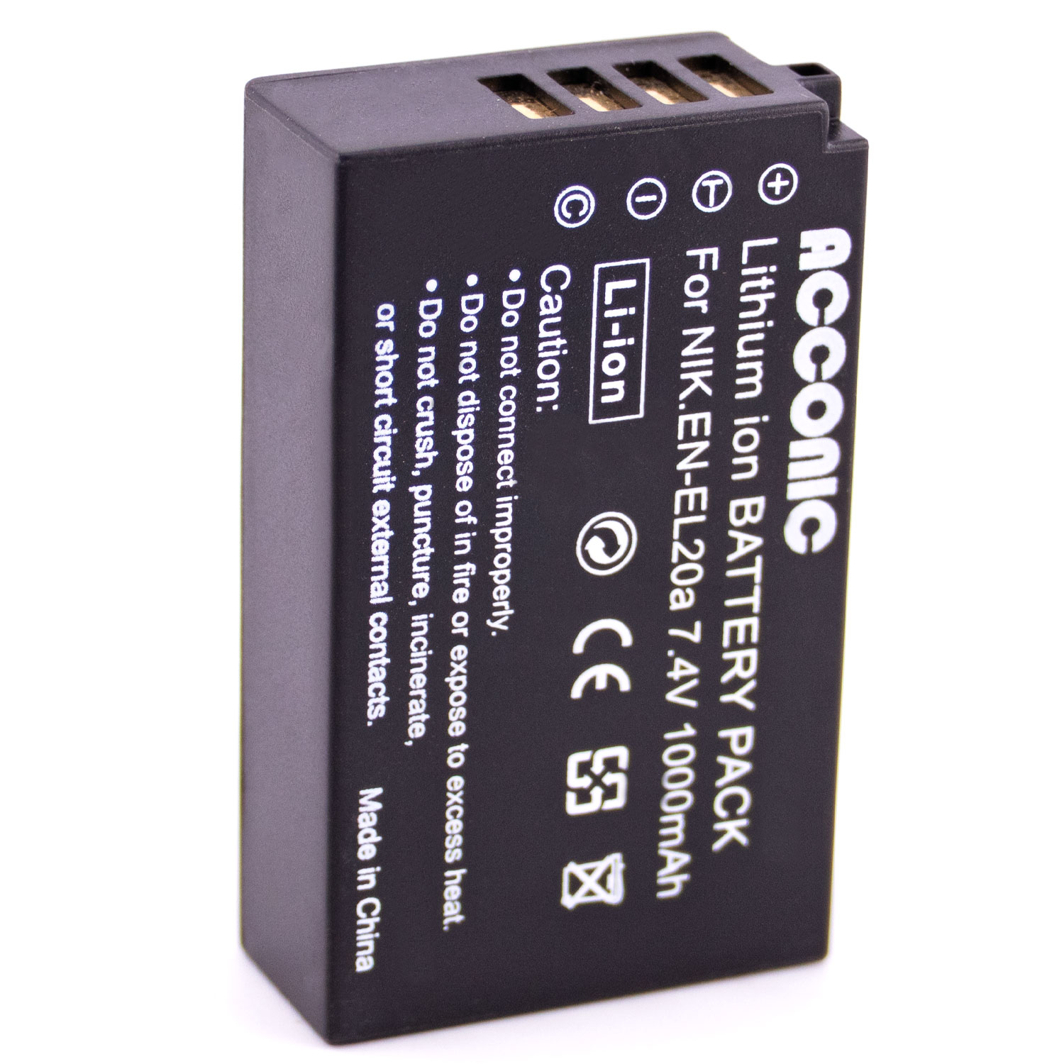 Acconic Photon Series EN-EL20a Ersatz Akku für  Nikon EN-EL20 EN-EL20a Blackmagic Pocket