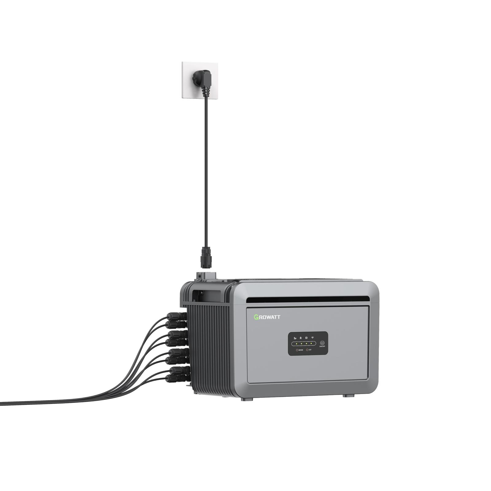 Balkonkraftwerk Set 910Wp mit Growatt 4kWh LiFePO4 Speicher