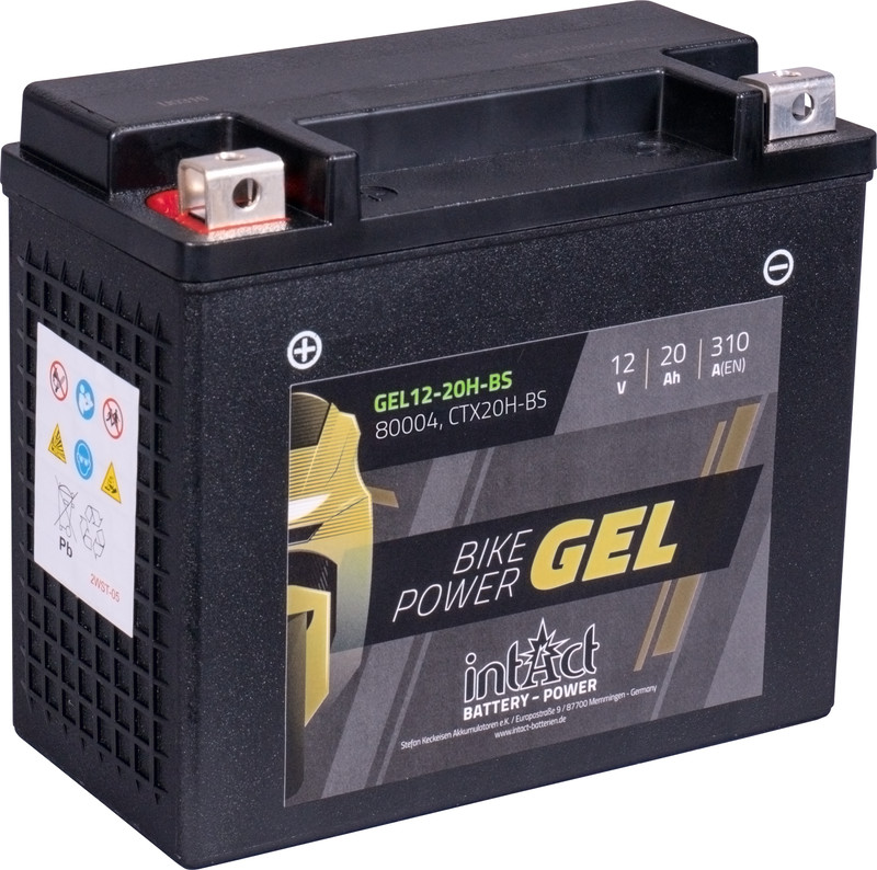 Intact GEL12-20H-BS Bike-Power GEL 20Ah Motorradbatterie (DIN 82004) YTX20H-BS