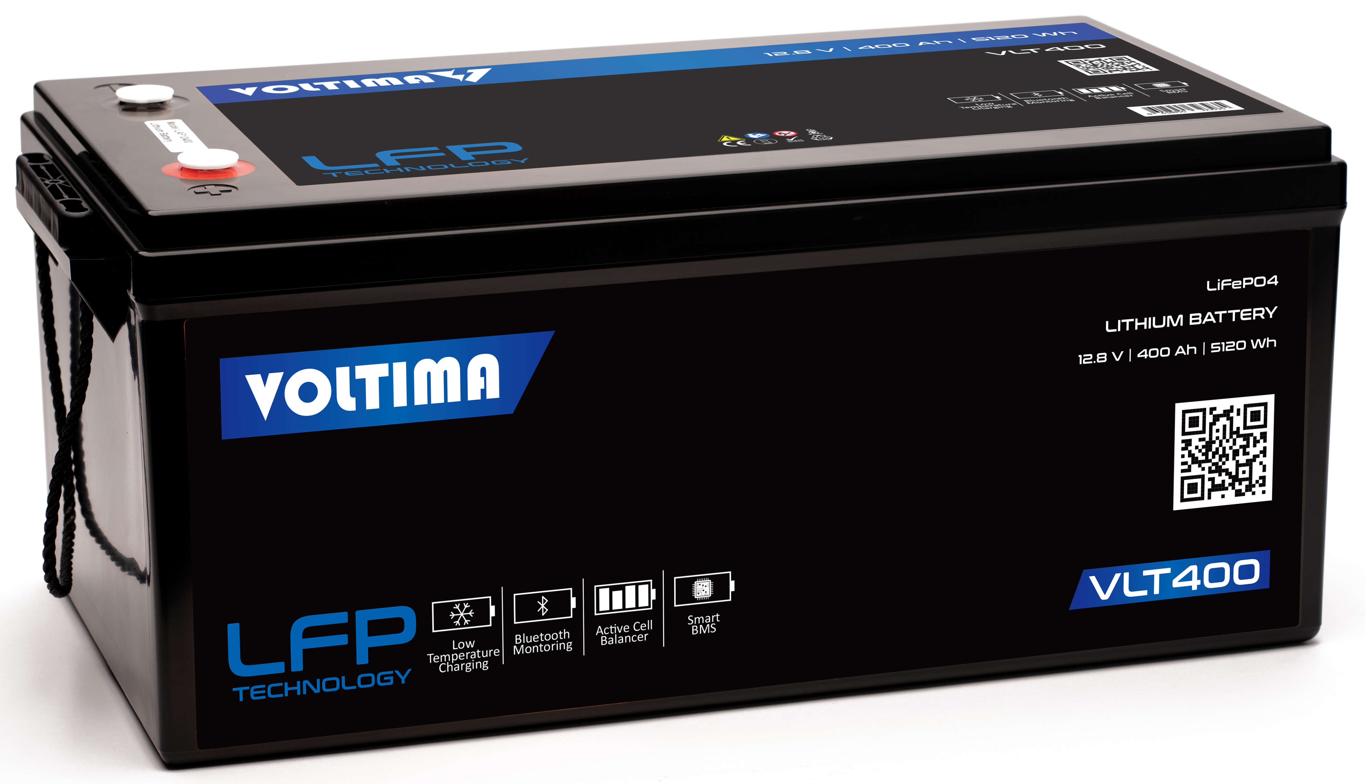 VOLTIMA VLT400 12V LiFePO4 Lithium Versorgungsbatterie 400Ah mit App
