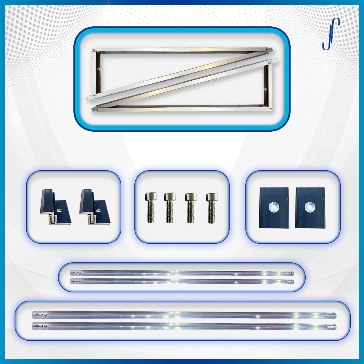 Solar Hook Montagepaket Flachdach Süd Premium-Light-System - für 2 Module (klein) – Bild 2