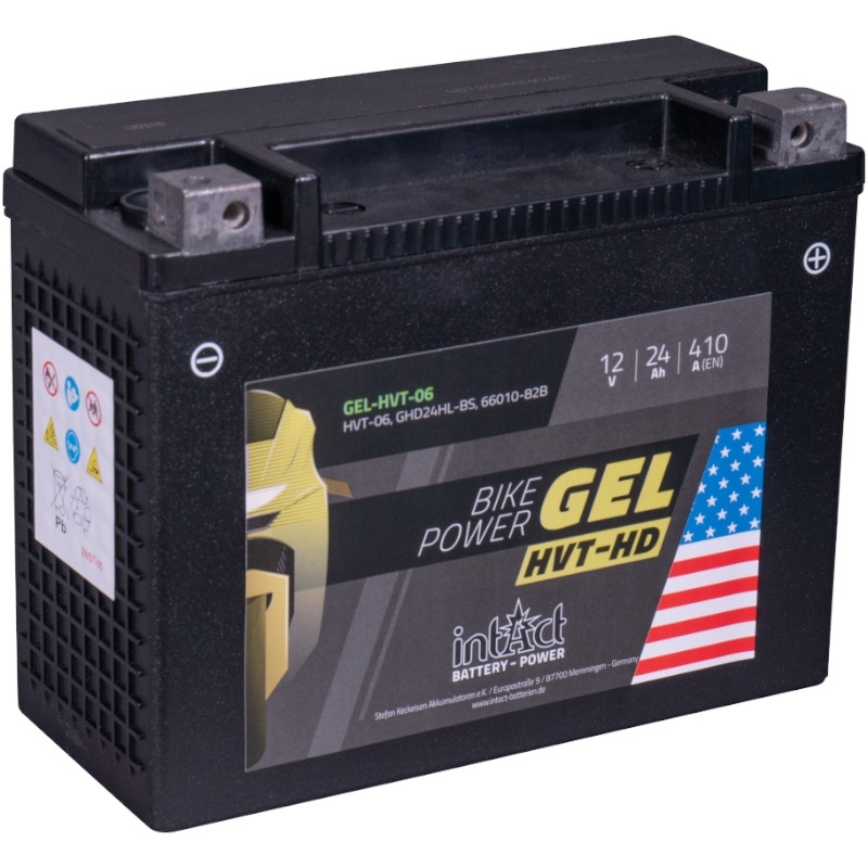 Intact GEL-HVT-06 Bike-Power Gel HVT-HD 24Ah Motorradbatterie GHD24HL-BS
