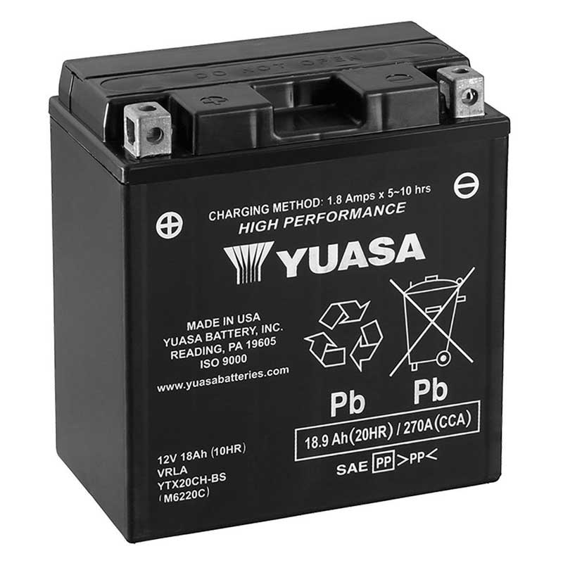 YUASA YTX20CH-BS AGM 18Ah Motorradbatterie 12V (DIN 82002)