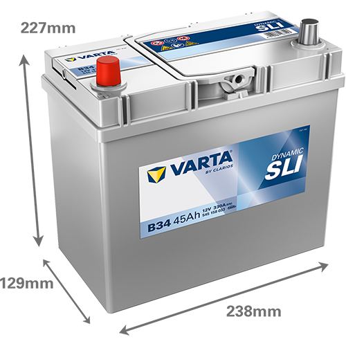 Varta B34 Dynamic SLI 545 158 033 Autobatterie 45Ah (Blue Dynamic) – Bild 3