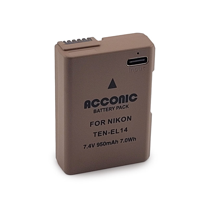 Acconic Photon Series TC-EN-EL14 Ersatz Akku mit USB-C für Nikon EN-EL14