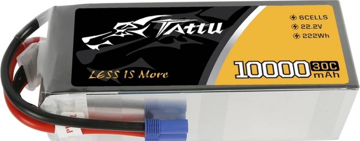 Tattu 10000mah 22.2V  30C 6S1P Lipo Batterie mit EC5 Stecker TAA100006S30E
