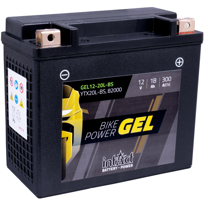 Intact GEL12-20L-BS Bike-Power GEL 18Ah Motorradbatterie (DIN 82000) YTX20L-BS