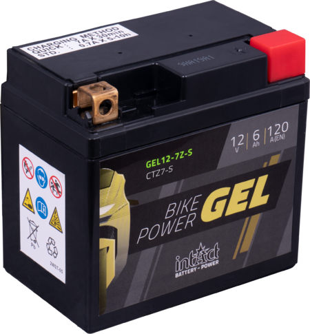Intact GEL12-7Z-S Bike-Power GEL 6Ah Motorradbatterie (DIN 50616) YTZ7-S, YTZ7S, TTZ7S-BS