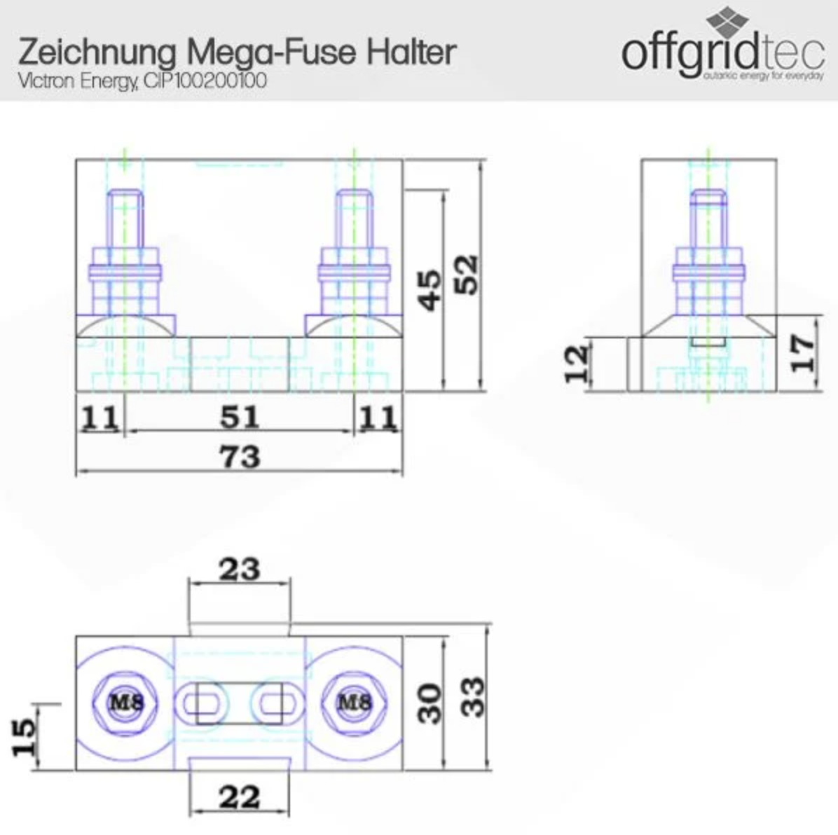 Victron BusBar 6-fach für MEGA-Fuse – Hochstrom-Sammelschiene – Bild 3