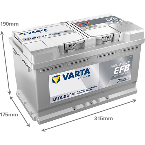 Varta LED80 Professional EFB 80AH Batterie – Bild 3