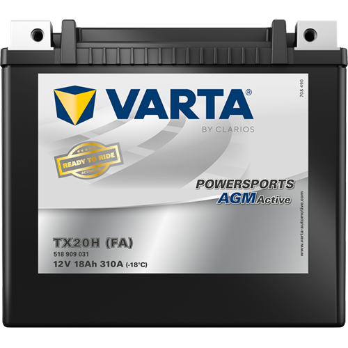 VARTA Powersports AGM ACTIVE YTX20H-BS 18Ah Motorradbatterie 12V (518909031)