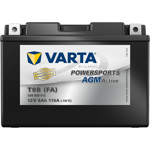 VARTA Powersports AGM ACTIVE YT9B-BS 8Ah Motorradbatterie 12V (508909012) – Bild 3