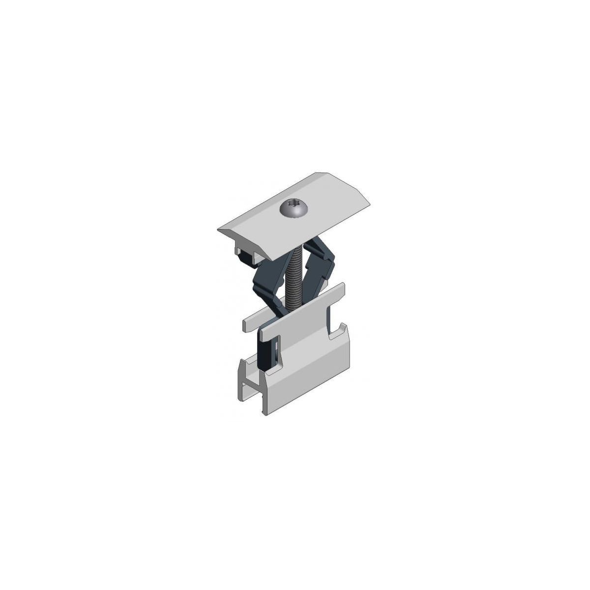 Van Der Valk 721550 Zwischenklemme aus Aluminium für Aluminiumprofil in grau