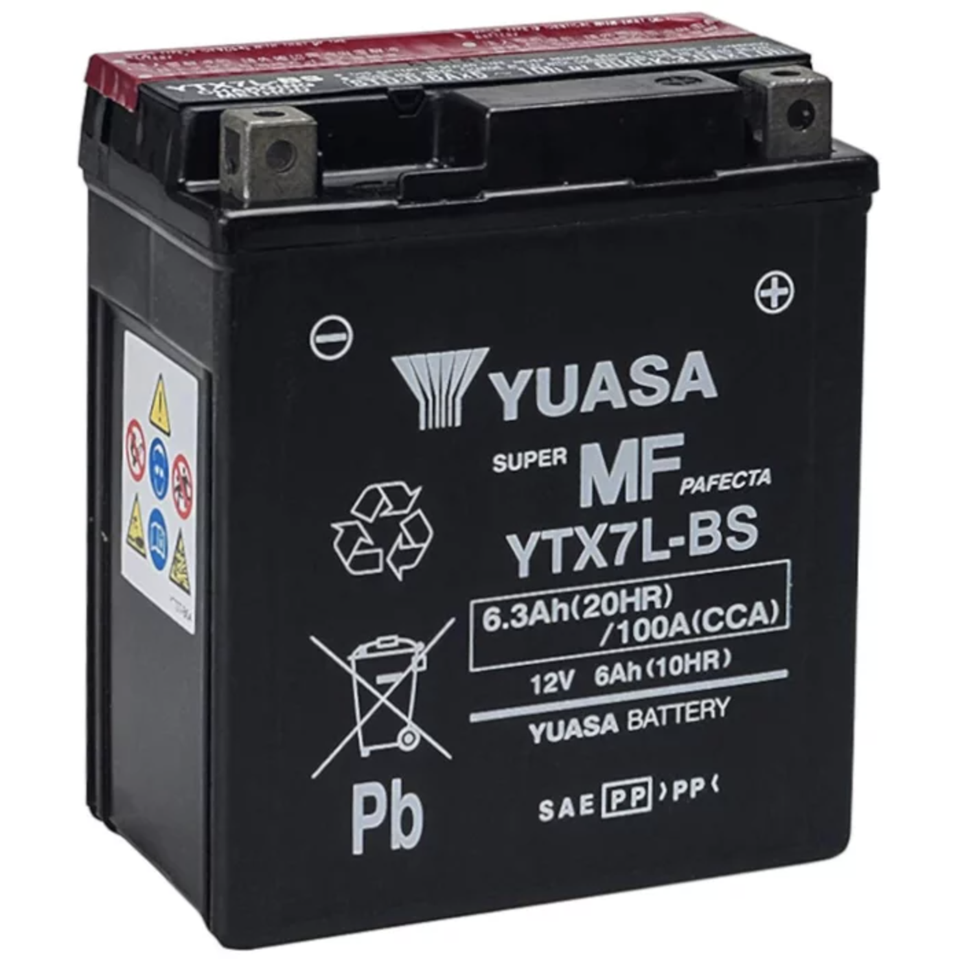 Yuasa YTX7L AGM 6Ah Motorradbatterie (DIN 50614)