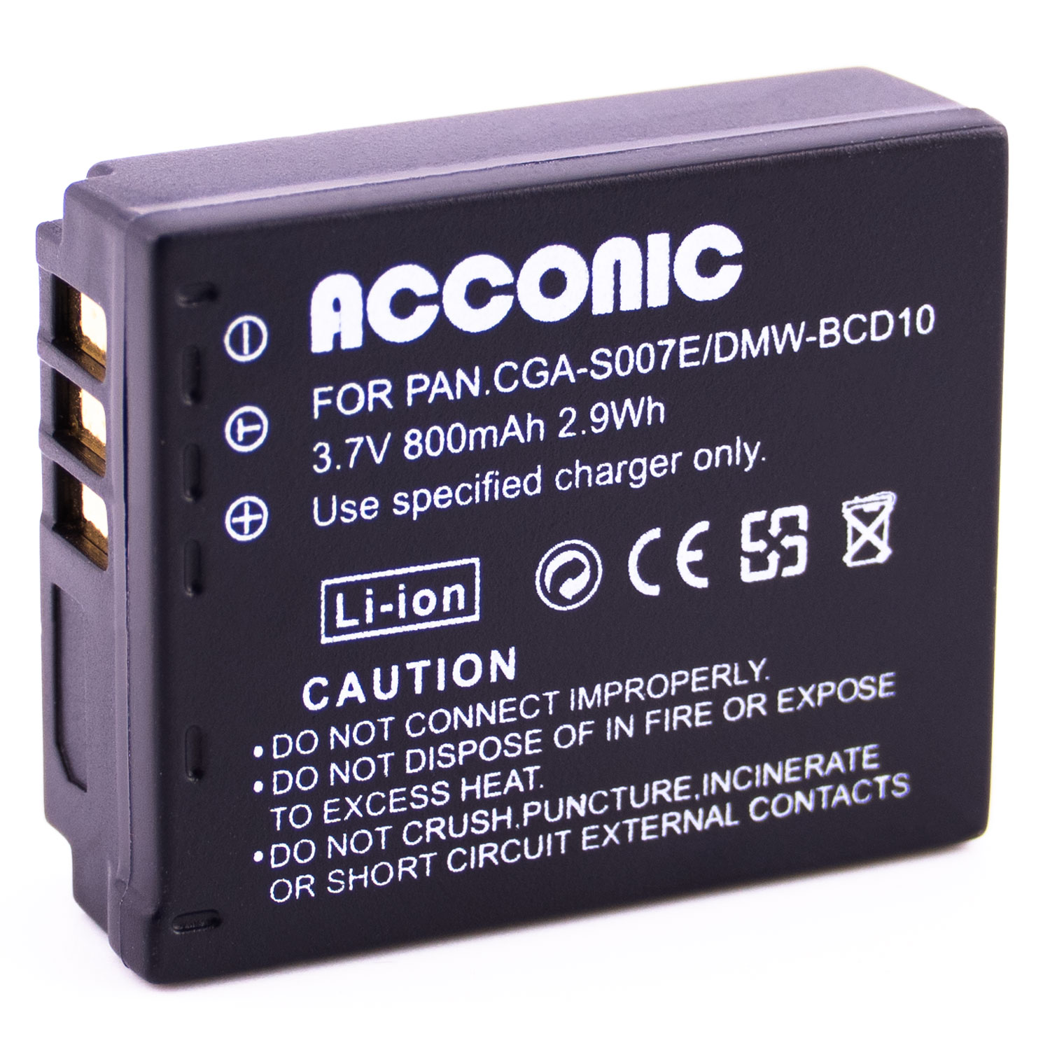 Acconic Photon Series CGA-S007 Ersatz Akku für  Panasonic CGA-S007 Lumix – Bild 3