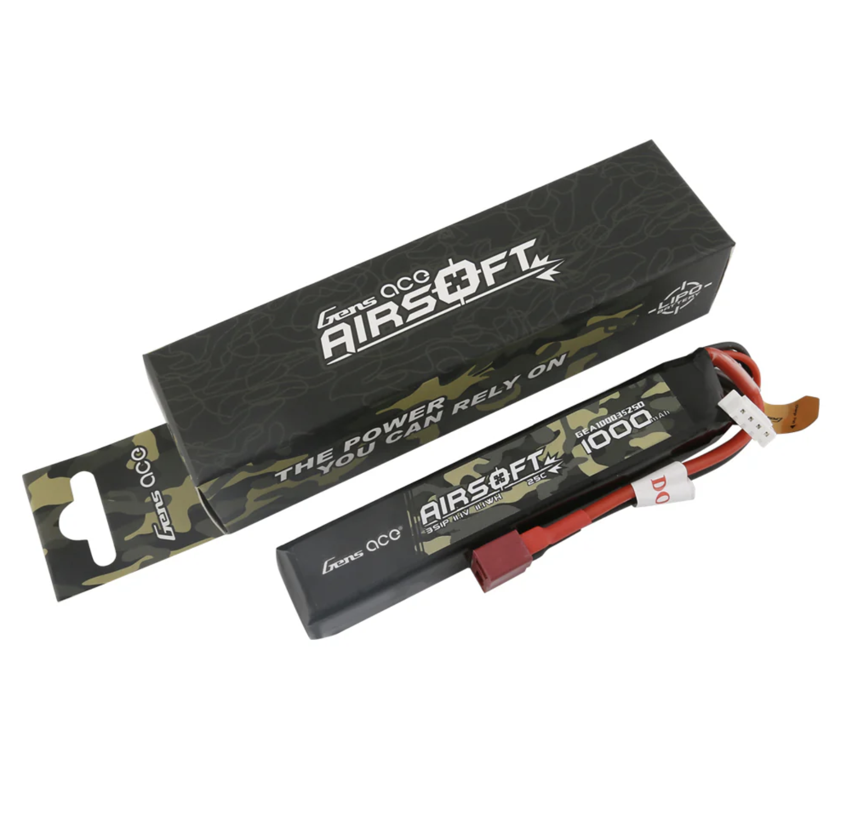 Gens ace 1000mAh 11.1V 25C 3S1P Airsoft Gun Lipo Batterie mit T-Stecker GEA10003S25D