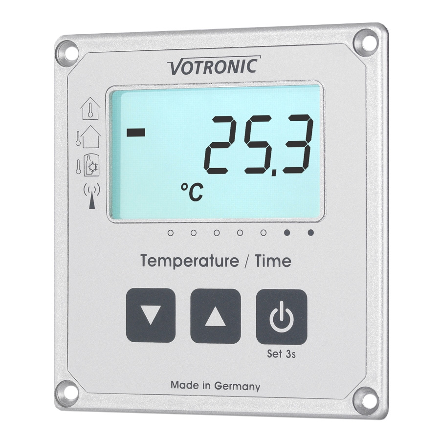 Votronic LCD-Thermometer / Uhr S  (mit Extern-Sensor)