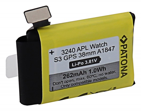 Akku f. Apple Watch Serie 3 GPS 38mm A1847 von Patona