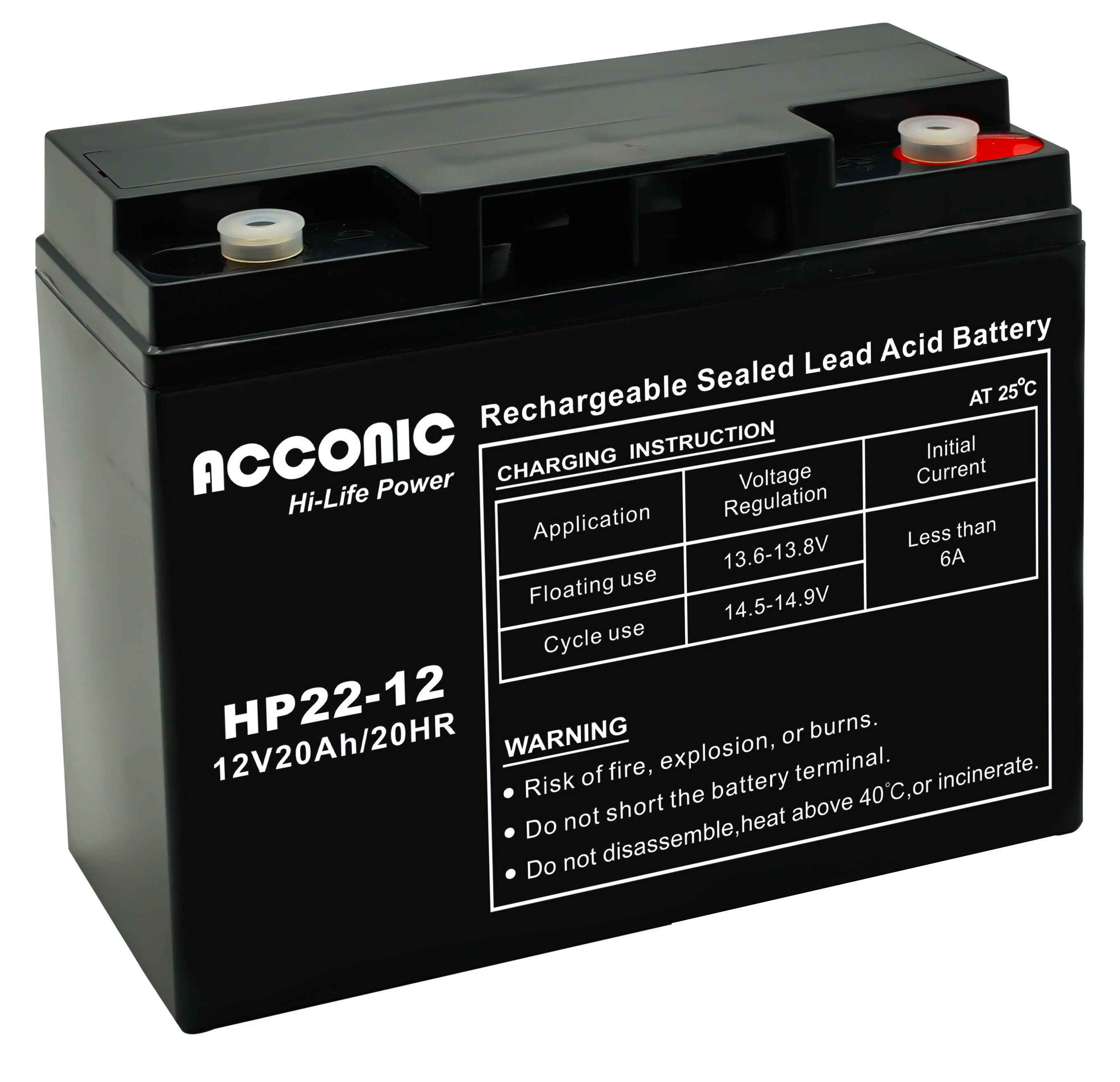 Acconic HP22-12 Hi-Life Power AGM 12V 22Ah Bleiakku