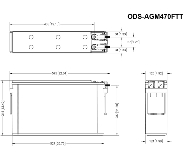 EnerSys ODS-AGM470FTT (PC1800-FT) Odyssey 214Ah Dual Purpose Batterie – Bild 2