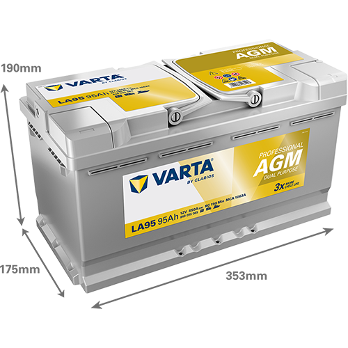 Varta LA95 Professional AGM 95AH Batterie – Bild 2