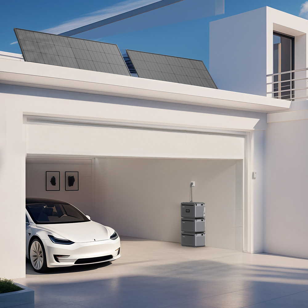 Balkonkraftwerk Set 910Wp mit Growatt 4kWh LiFePO4 Speicher
