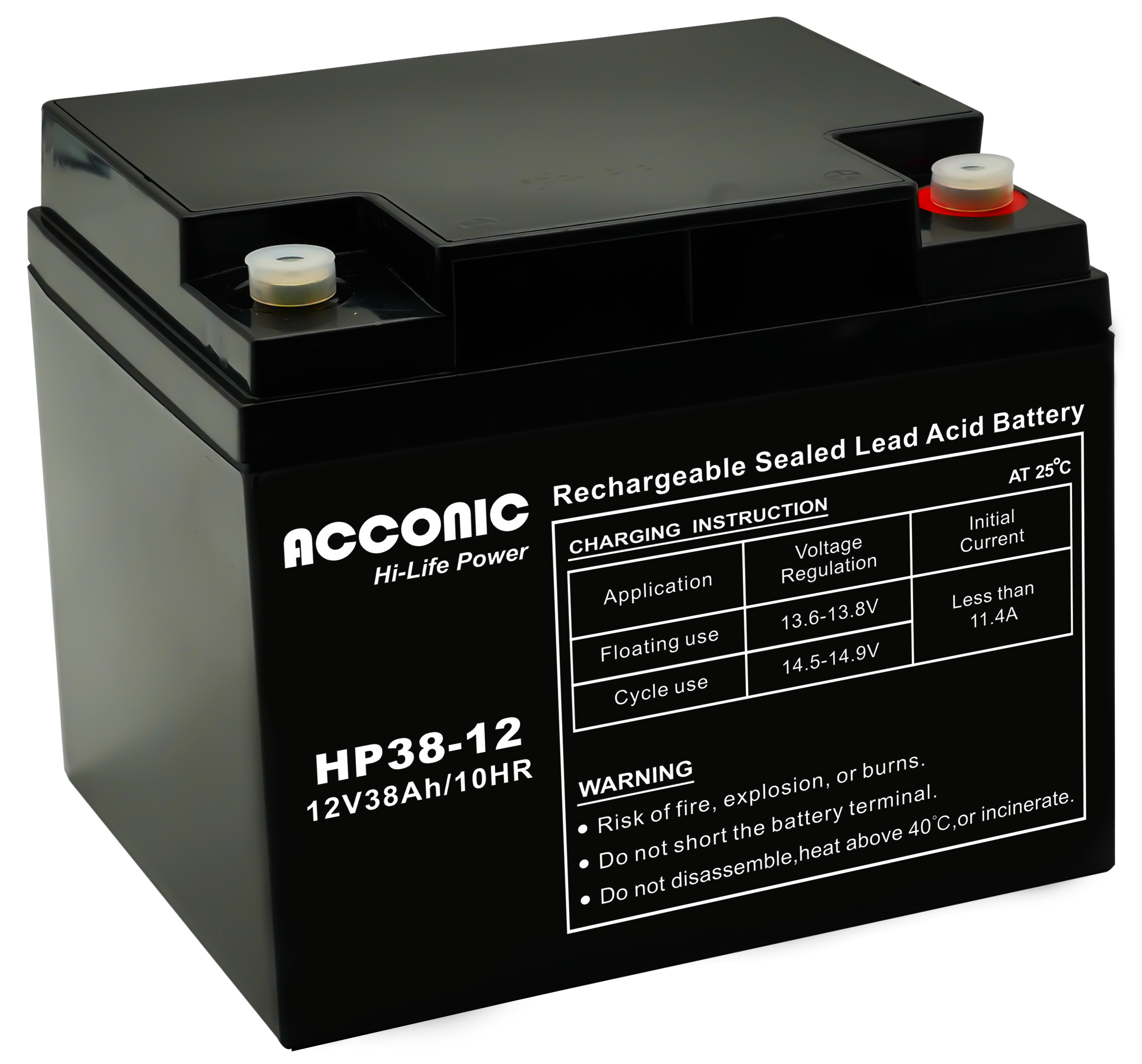 Acconic HP38-12 Hi-Life Power AGM 12V 38Ah Bleiakku