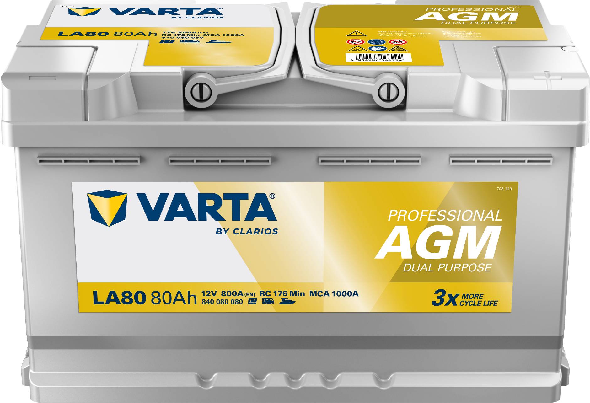 Varta LA80 Professional AGM 80AH Batterie