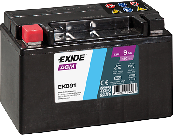 Exide Start-Stop Auxiliary EK091 9Ah AGM Stützbatterie