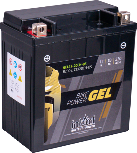 Intact GEL12-20CH-BS Bike-Power GEL 18Ah Motorradbatterie (DIN 82002) YTX20CH-BS