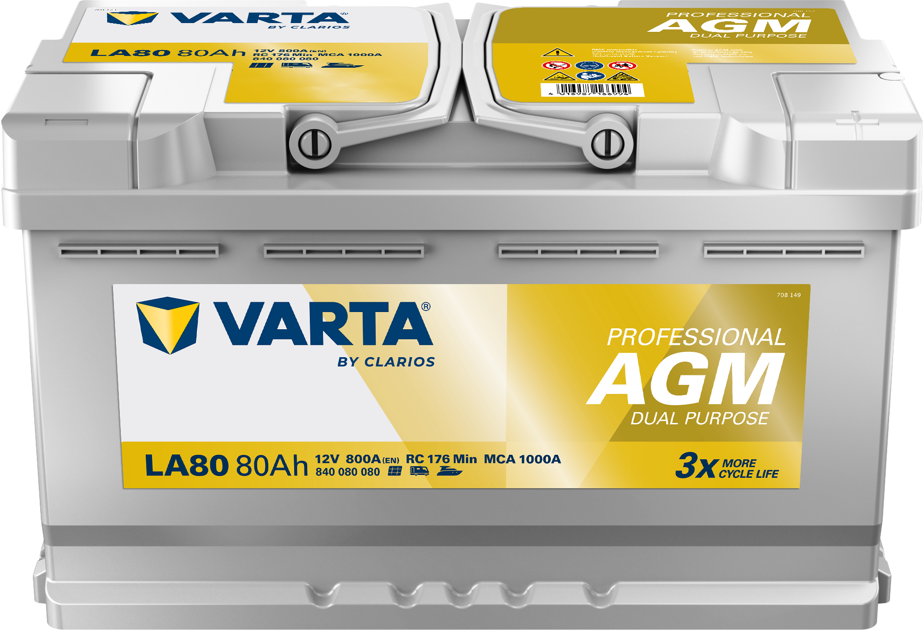 Varta LA80 Professional AGM 80AH Batterie – Bild 3