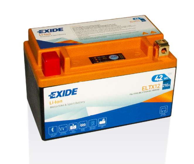 Exide Li-Ion ELTX12 YTX12-BS Motorradbatterie 4Ah (DIN 51012)
