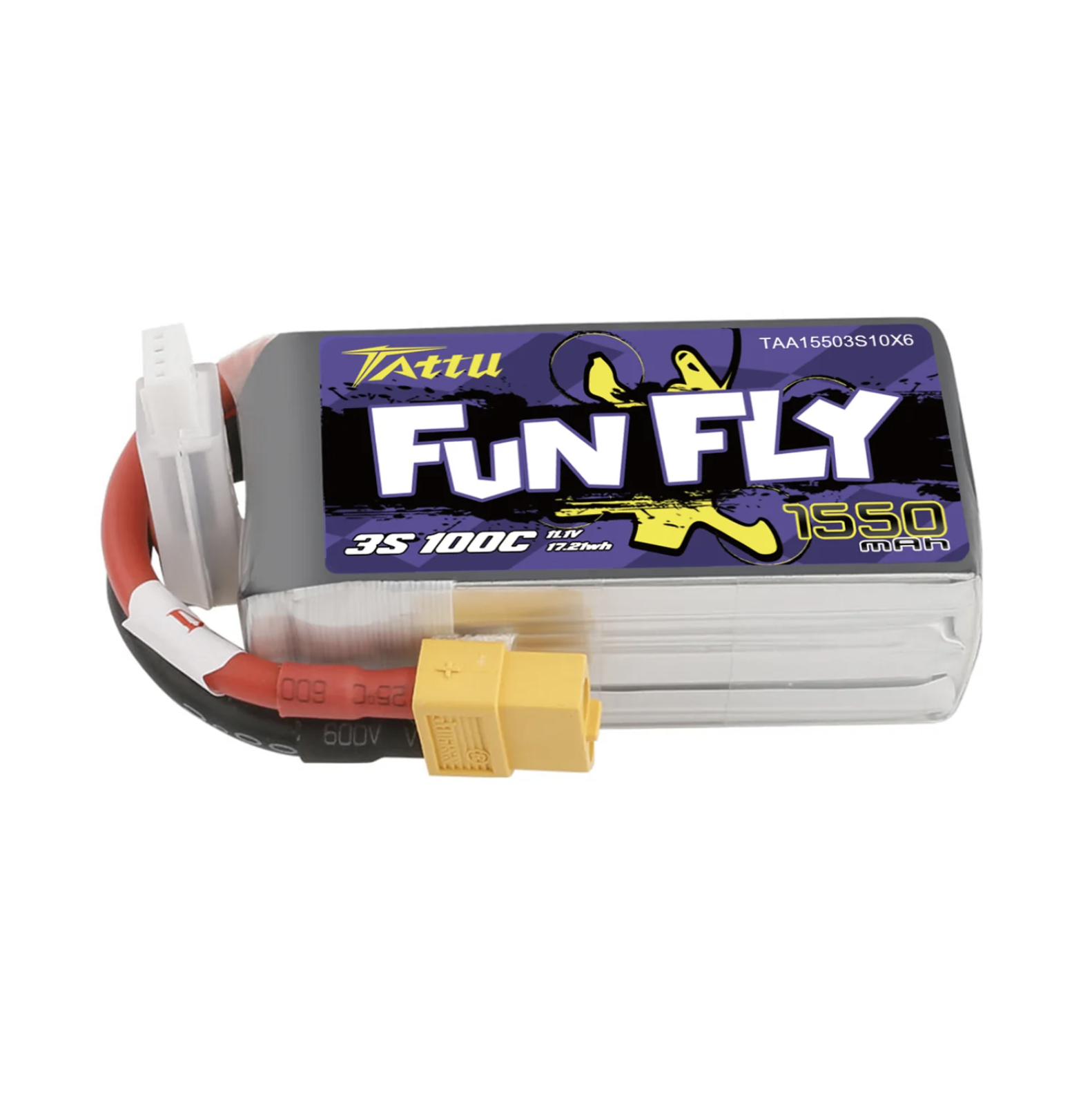 Tattu 1550mAh 11.1V 100C 3S1P Funfly Series Lipo Batterie mit XT60 Stecker TAA15503S10