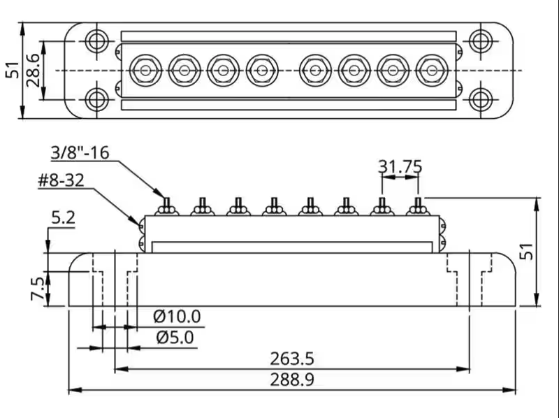 Victron Busbar + Cover 600A 8P Sammelschiene – Bild 2