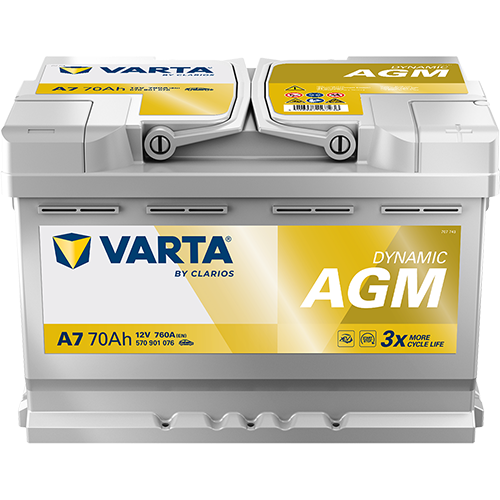 Varta A7 Dynamic AGM (E39) 570 901 076 Autobatterie 70Ah (Silver Dynamic)