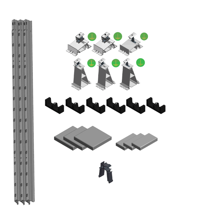 Solar Montage-Set Flachdach - für 2 Module