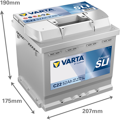 Varta C22 Dynamic SLI 552 400 047 Autobatterie 52Ah (Blue Dynamic) – Bild 3