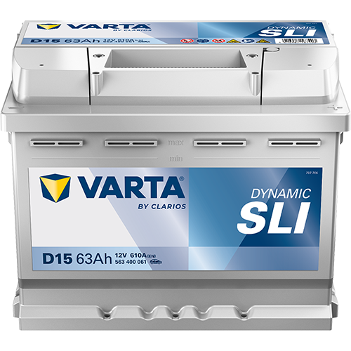 Varta D15 Dynamic SLI 563 400 061 Autobatterie 63Ah (Silver Dynamic)