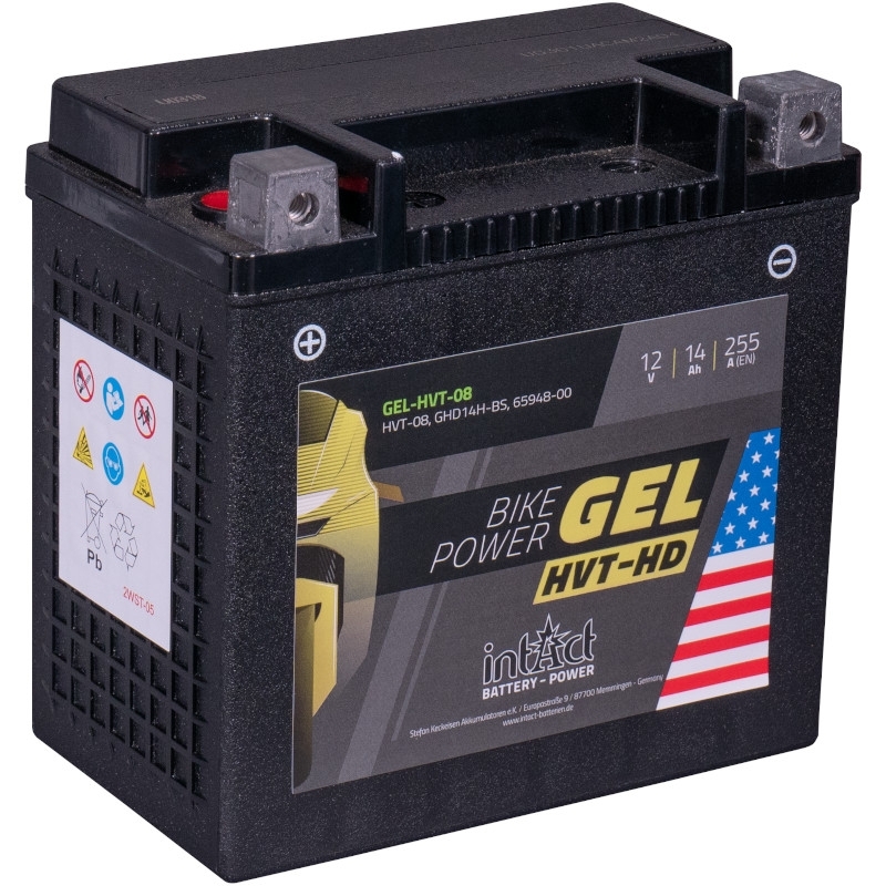 Intact GEL-HVT-08 Bike-Power Gel HVT-HD 14Ah Motorradbatterie GHD14H-BS