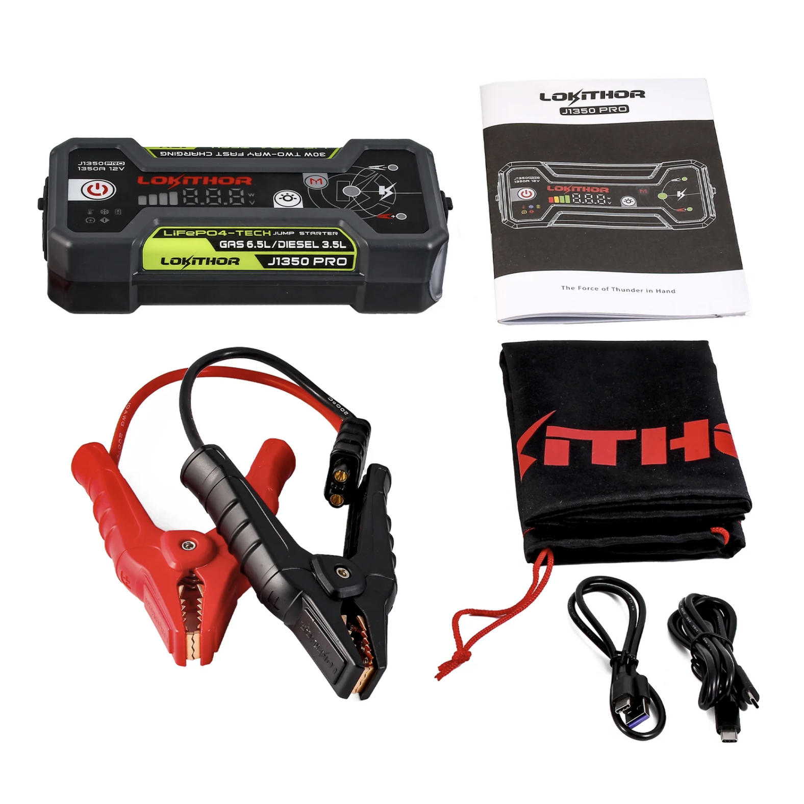LOKITHOR J1350 Pro 12V LIFEPO4 Jump Starter 1350 Amps – Bild 2