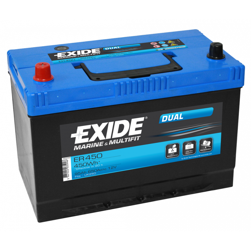 Exide ER450 Dual 95Ah Marinebatterie 450Wh