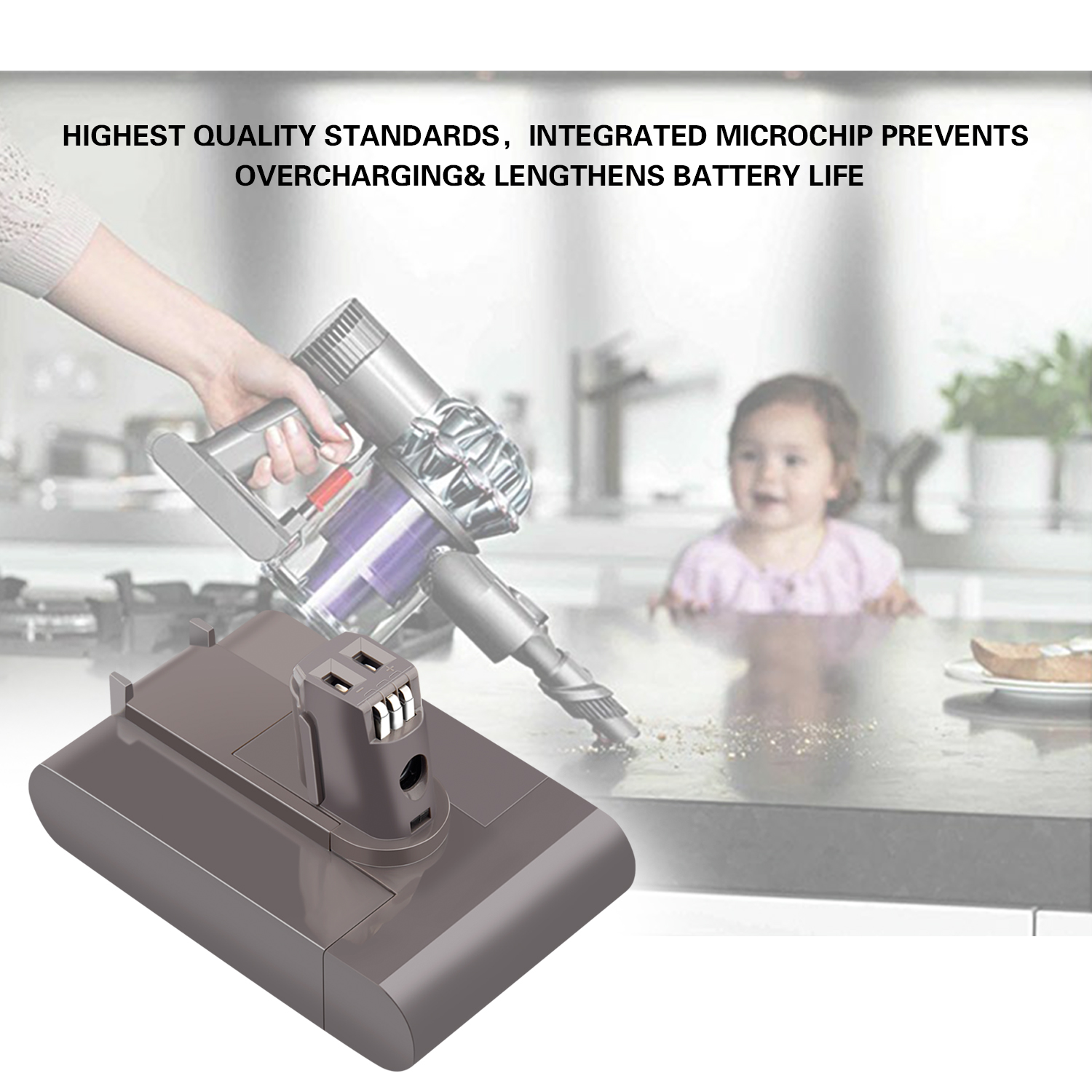 Acconic Akku 1500mAh für Dyson DC31, DC34, DC44, 17083-2811 (Type A) – Bild 5
