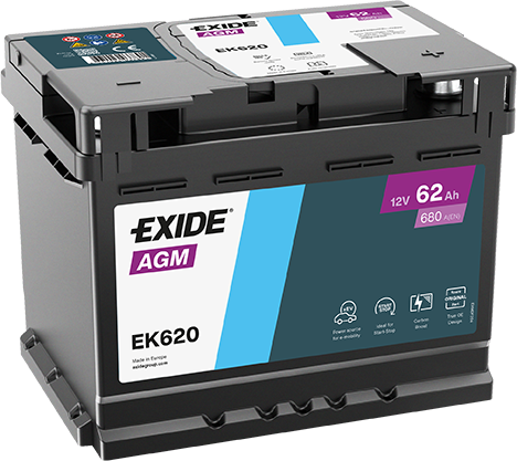 Exide EK620 AGM 62Ah Autobatterie 560 901 068