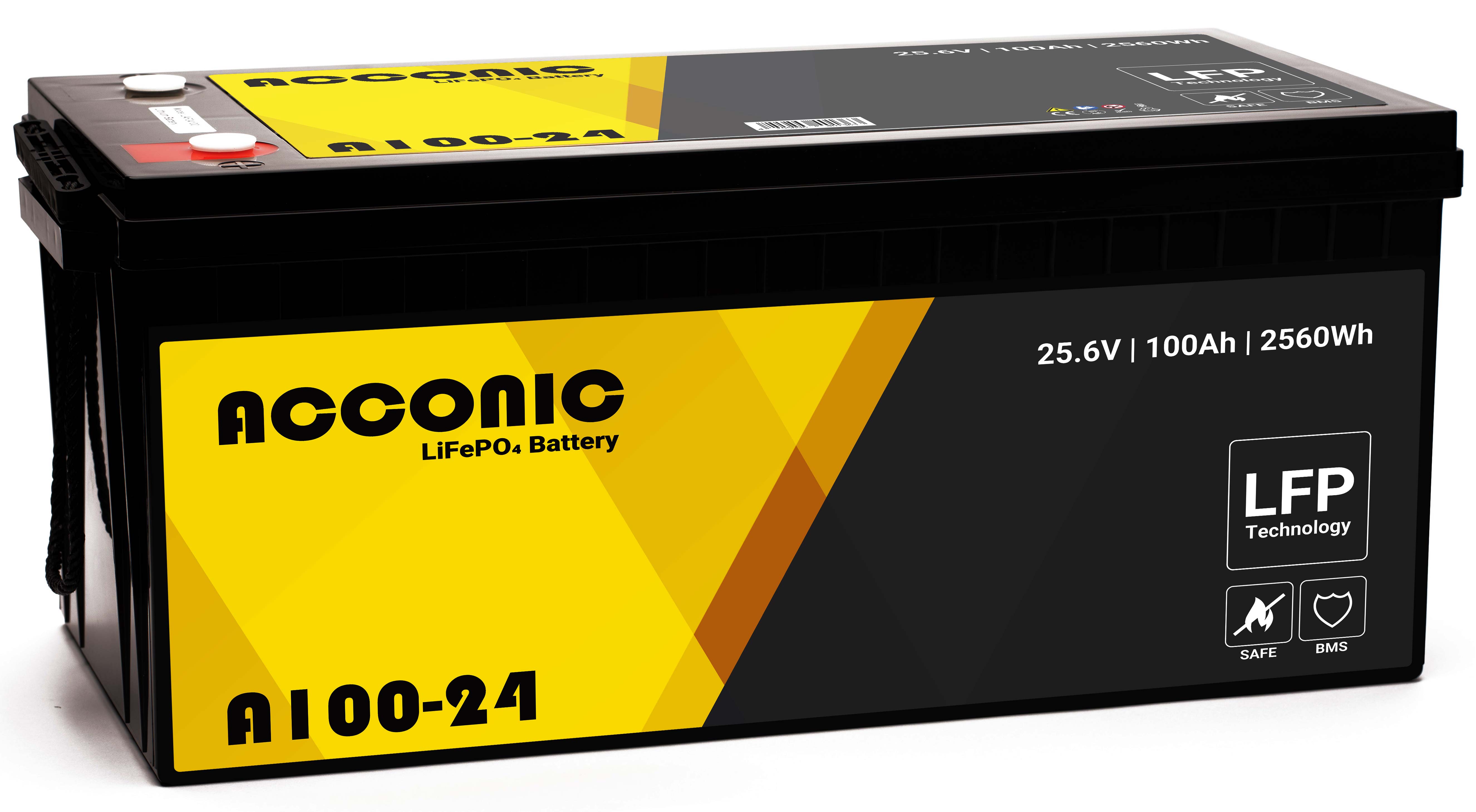 Acconic A100-24 LiFePO4 24V Lithium Versorgungsbatterie 100Ah